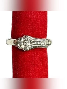 Antique British Silverware Ring Artisan Crafted from Silver Plated Bread Fork